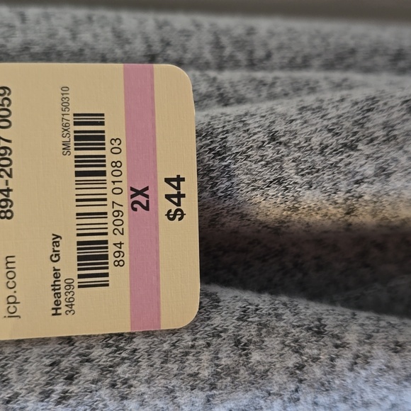 ST. JOHNS BAY WOMAN'S PLUS SIZE HEATHER GRAY LONG SLEEVES TOP SIZE 2X - Picture 4 of 14